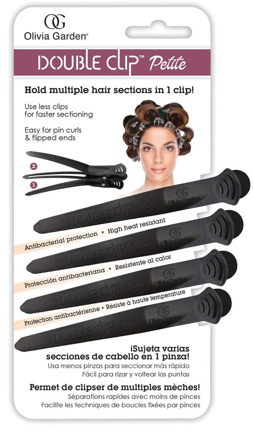 4 Mini Pinzas Negras Doble Clip Para El Cabello