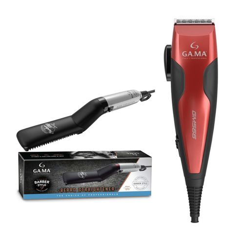 Combo Gama Plancha Alisadora Barber Style + Cortapelos Clipper Gm566 13pcs