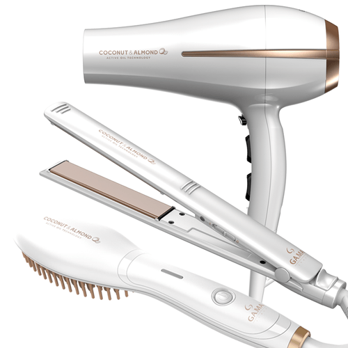 SET GAMA COCONUT & ALMOND SECADOR + ALISADOR + CEPILLO INNOVA MINI