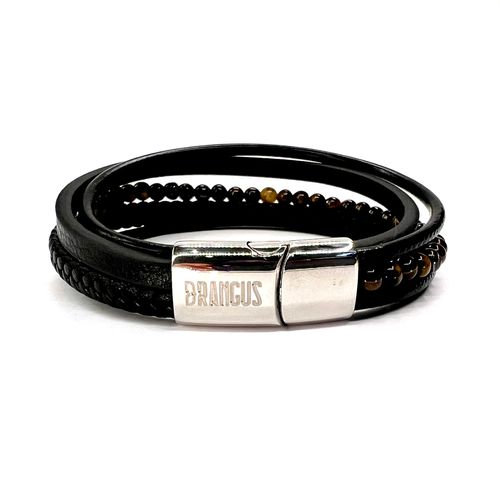 Pulsera de piel y acero